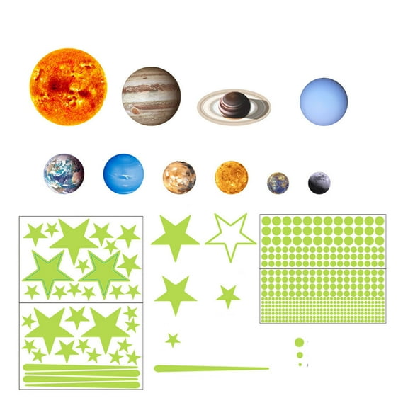 Solar system and m eteor room decoration fluorescent stickers