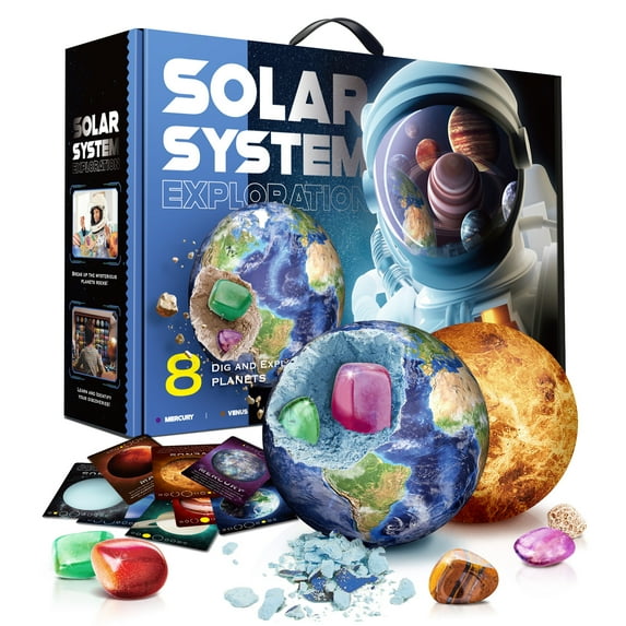 Piano Potato Galaxy Gemstone Dig Kit for Kids - Dig It Up 40 Gems & Crystals with Mining Kit Tools - Educational Science Gem Digging Kits - STEM Planet Space Toys for Boy & Girl - Rock Collection