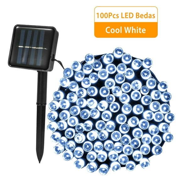 SolarEK Solar String Lights 39.37FT 100LED Beads IP44 Waterproof Fairy Lights with 8Modes For Patio Tree Party Cool White