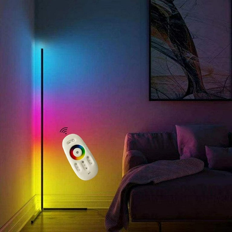 OriginalSourcing Indoor RGB Colorful Floor Lamp 56 High Edge Corner Light Floor Lamp with Remote Controller LED RGB Color Changing Mood Lighting