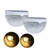 SolarEra Solar Hemispherical-Shaped Step Lights, Waterproof LED Steps Lamps for Stairs Fences, Patios, Walls, Gardens Outdoors Decor, Warm White, 2 Pcs