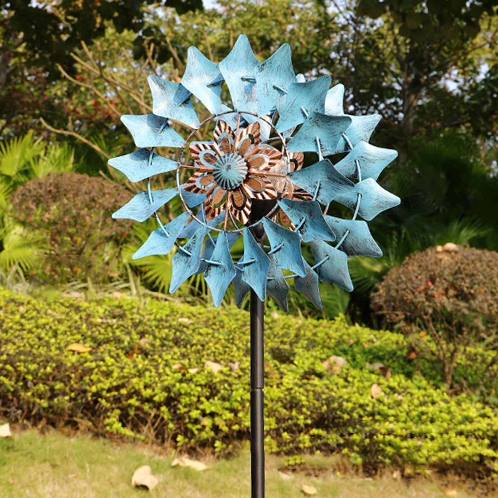 OriginalSourcing Solar Wind Spinner with Solar LED Lights, Dual