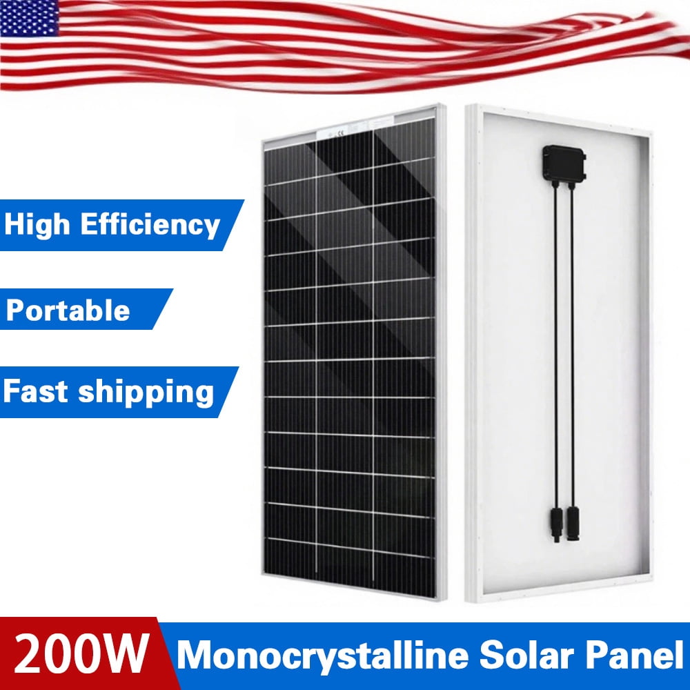 SolarHorizon 200W 12V Monocrystalline Solar Panel, Waterproof, High Efficiency for RV/Camping/Marine/Off-Grid