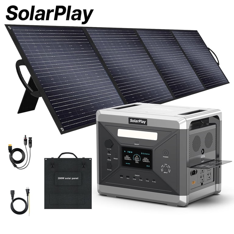 SolarPlay Q2501 Portable Power Station-(2400W/2160Wh) - Q2501 + XY400*2