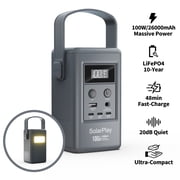 SolarPlay Q100 Portable Power Station with 96Wh LiFePO4 Battery, 100W Solar Generator Two-Way Fast Charging, for Outdoor Camping & Emergencies