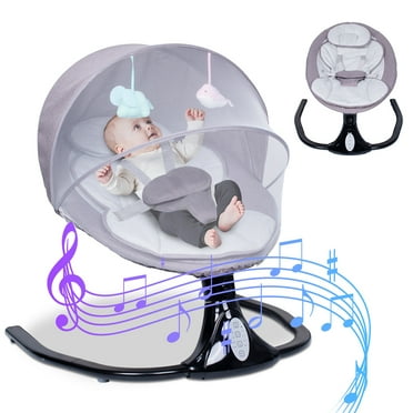 SolarSoda Electric Baby Swing with 12 Lullables, 4-Speed Infant Toddler Swings Bouncer, Bluetooth