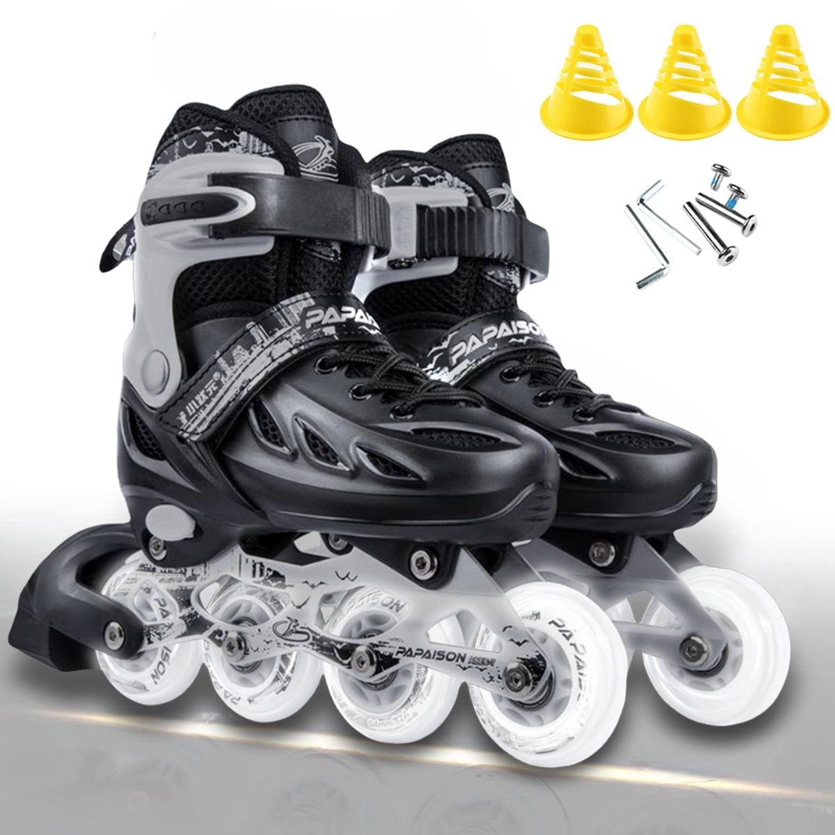GIATUEE Inline Skates for Men Women, Light up Wheels Adjustable Size Roller Skates(XLarge)