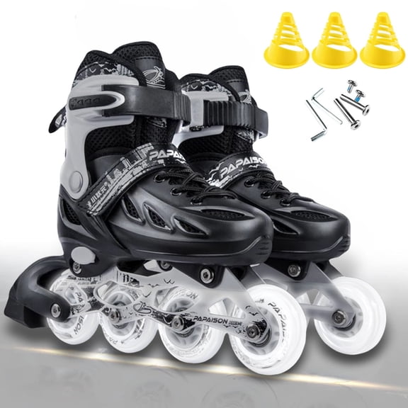 GIATUEE Adjustable Size Inline Skates for Women Girls Boys, Light up Roller Skates(Large)