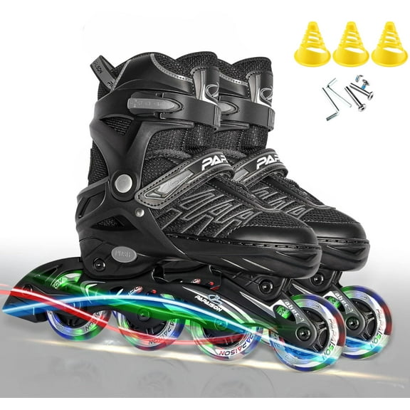 SolarSoda Light up Adjustable Roller Skates for Men Women, Inline Skates for Adult(XLarge)