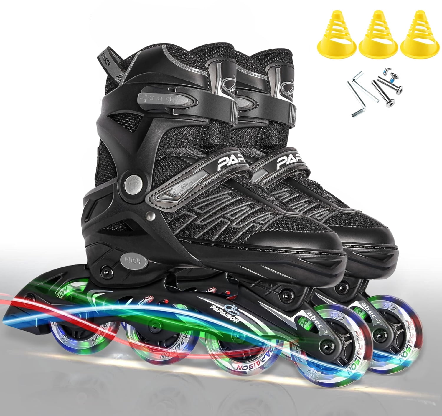GIATUEE Light up Adjustable Roller Skates for Men Women, Inline Skates for Adult(XLarge)