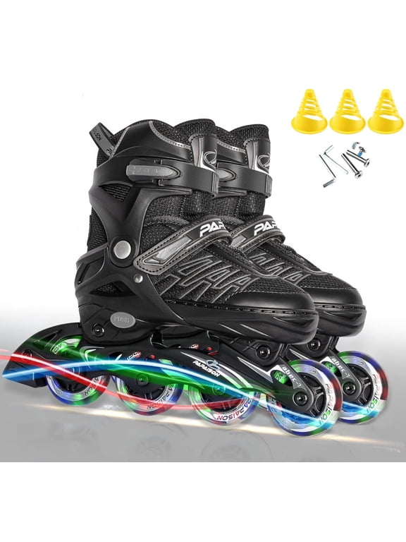 Light up Adjustable Roller Skates for Men Women, Inline Skates for Adult(XLarge)