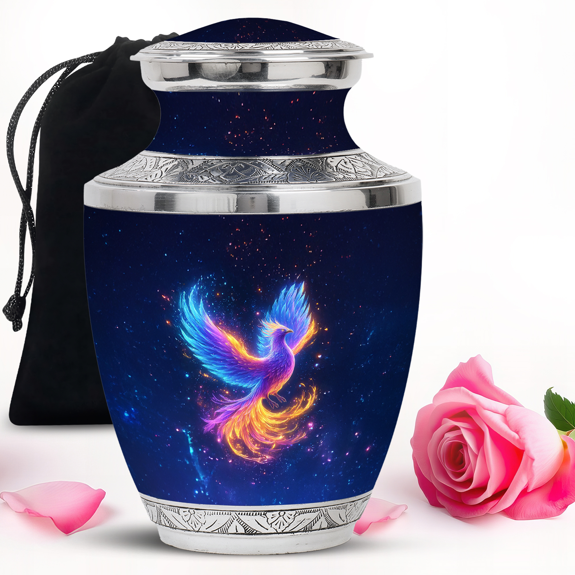 Solara Phoenix Urns for Ashes Adult Father - Memorial Large Urn for Human Ashes Adult Mother - Handcrafted Urn for Cremation - Funeral Urns for Decorative - 10Inch 200Lbs Capacity