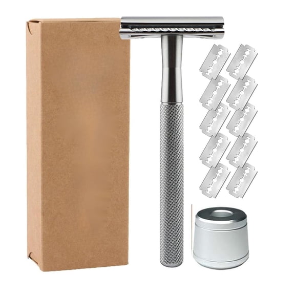 Solara Razor, Solara Razor for Women, Solara Safetyedge Razor, Reusable Shaver with 10 Double Edge Safety Razor Blades