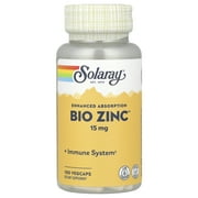 Solaray Bio Zinc 15 mg | Triple Zinc Complex for Healthy Immune System, Endocrine & Cell Function Support | 100 VegCaps