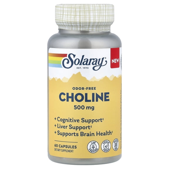 Solaray Choline, Odor-Free, 500 mg, 60 Capsules