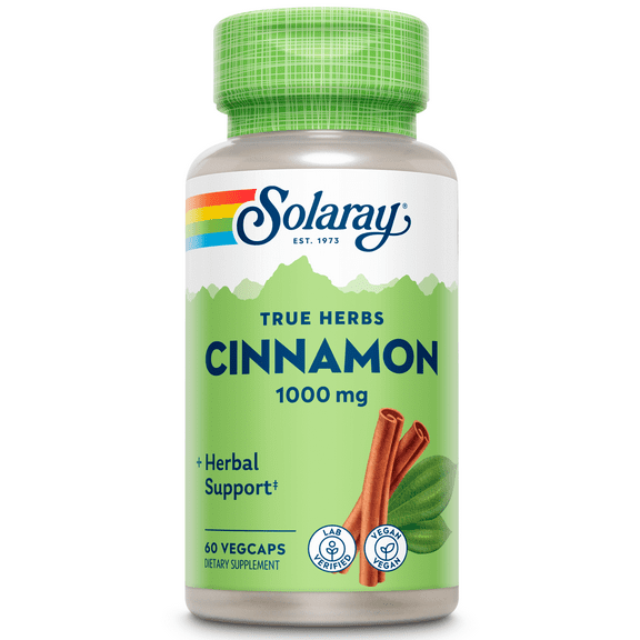 Solaray Cinnamon Bark 1000 mg | Healthy Digestive Function & Healthy Blood Sugar Support | Antioxidant | 60 VegCaps