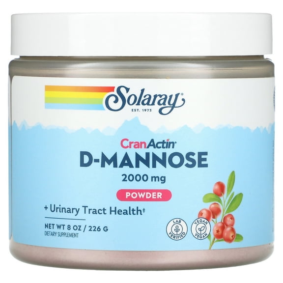 Solaray D-Mannose with CranActin Cranberry AF Extract Powder 226 g | Healthy Urinary Tract Support | 30 Servings | 8 oz