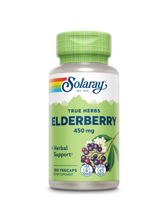 Elderberry Berry & Flower 450mg | Support for General Wellbeing During Cold Months | With Flavonoids & Phenolic Compounds | Non-GMO | 100ct