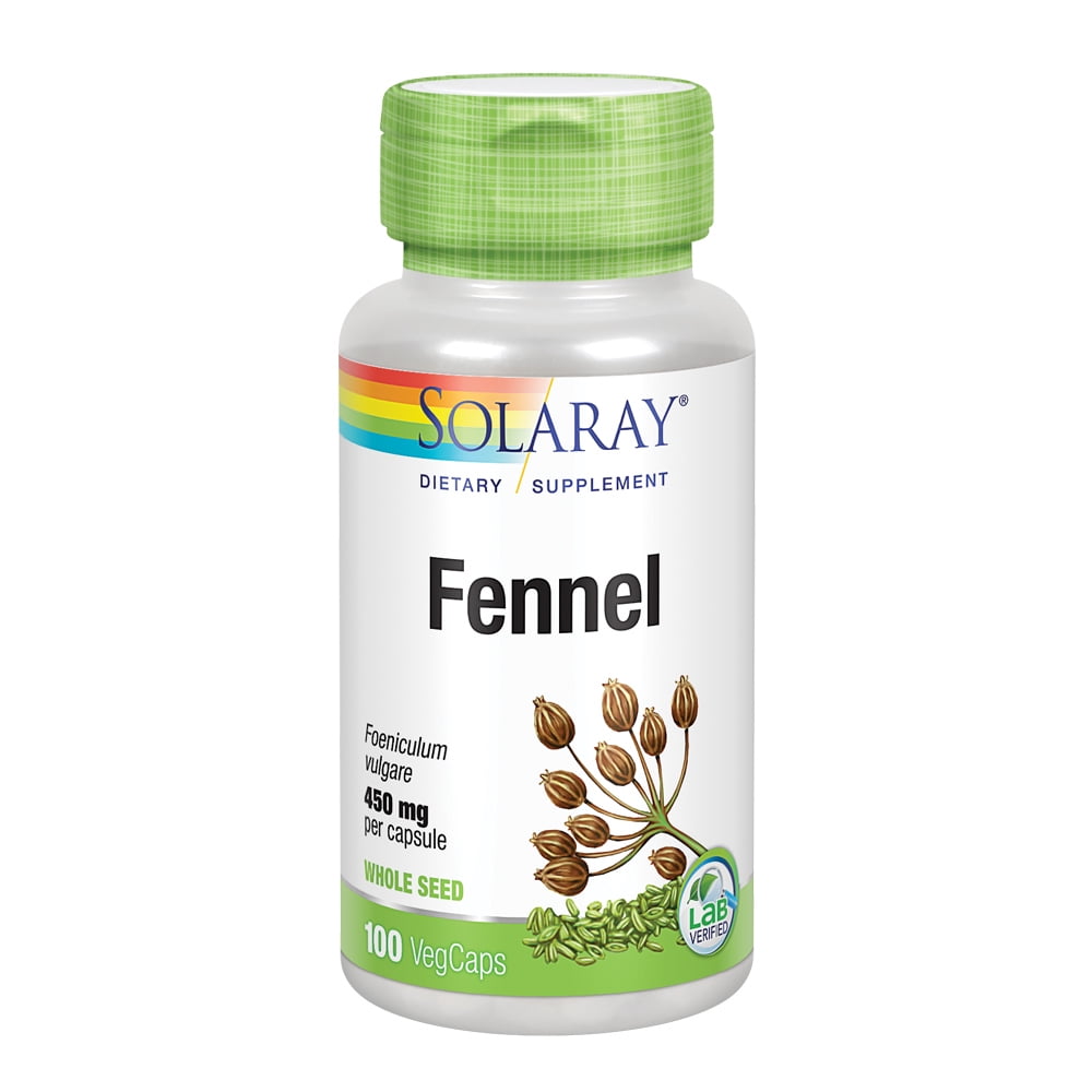 Solaray Fennel Seed 450mg May Help Support Healthy Digestion, Fresh Breath, Respiratory