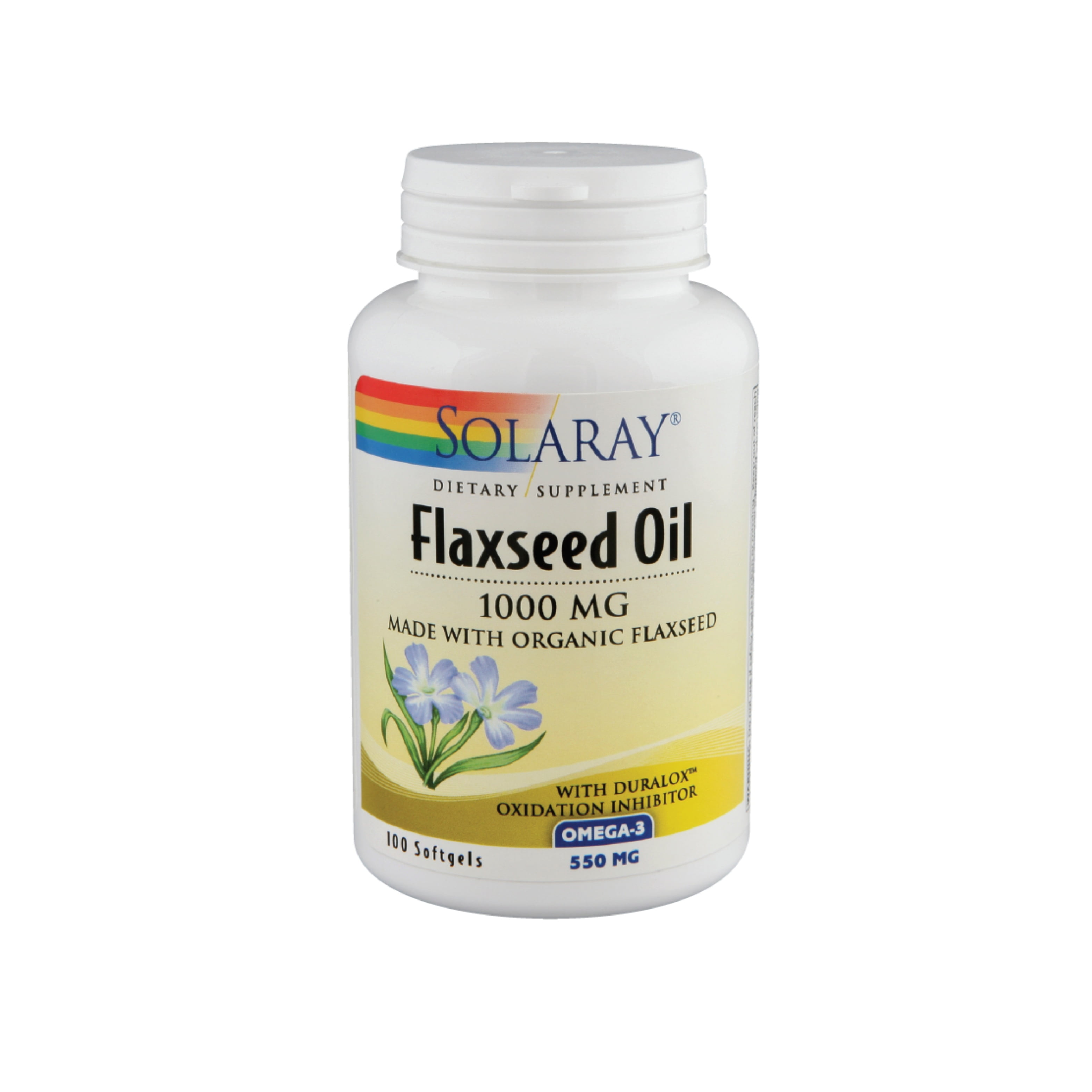Solaray Flaxseed Oil, Softgel (BtlPlastic) 1000mg 100ct