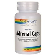 Solaray Freeze Dried Adrenal Caps | Supports Healthy Stress Management & Energy | 30 Servings, 60 VegCaps