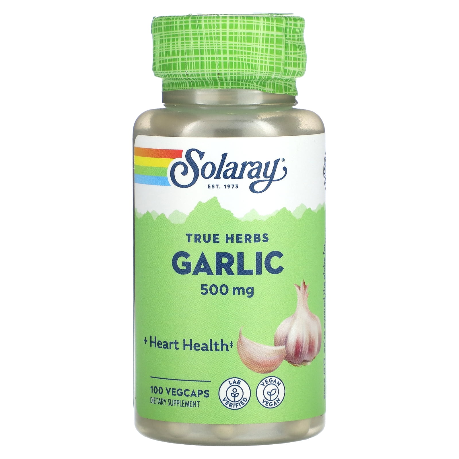 Solaray Garlic Bulb 500 mg | Healthy Immune, Circulatory & Cardiovascular Systems Support | Vegan, Non-GMO | 100 VegCaps