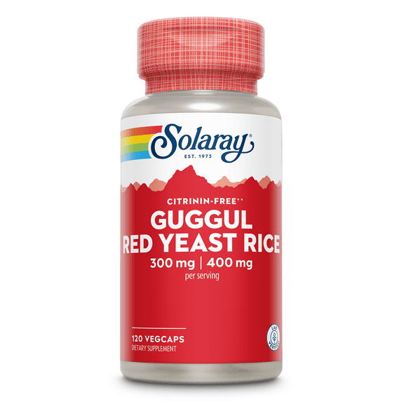 Solaray Guggul Gum Extract & Red Yeast Rice | Healthy Cardiovascular Function Support | Ancient Chinese Medicine & Ayurvedic Medicine Combo | 120ct