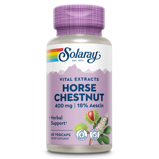 Solaray Horse Chestnut Seed Extract 400mg, Healthy Leg Vein, Blood Vessel & Circulation Support