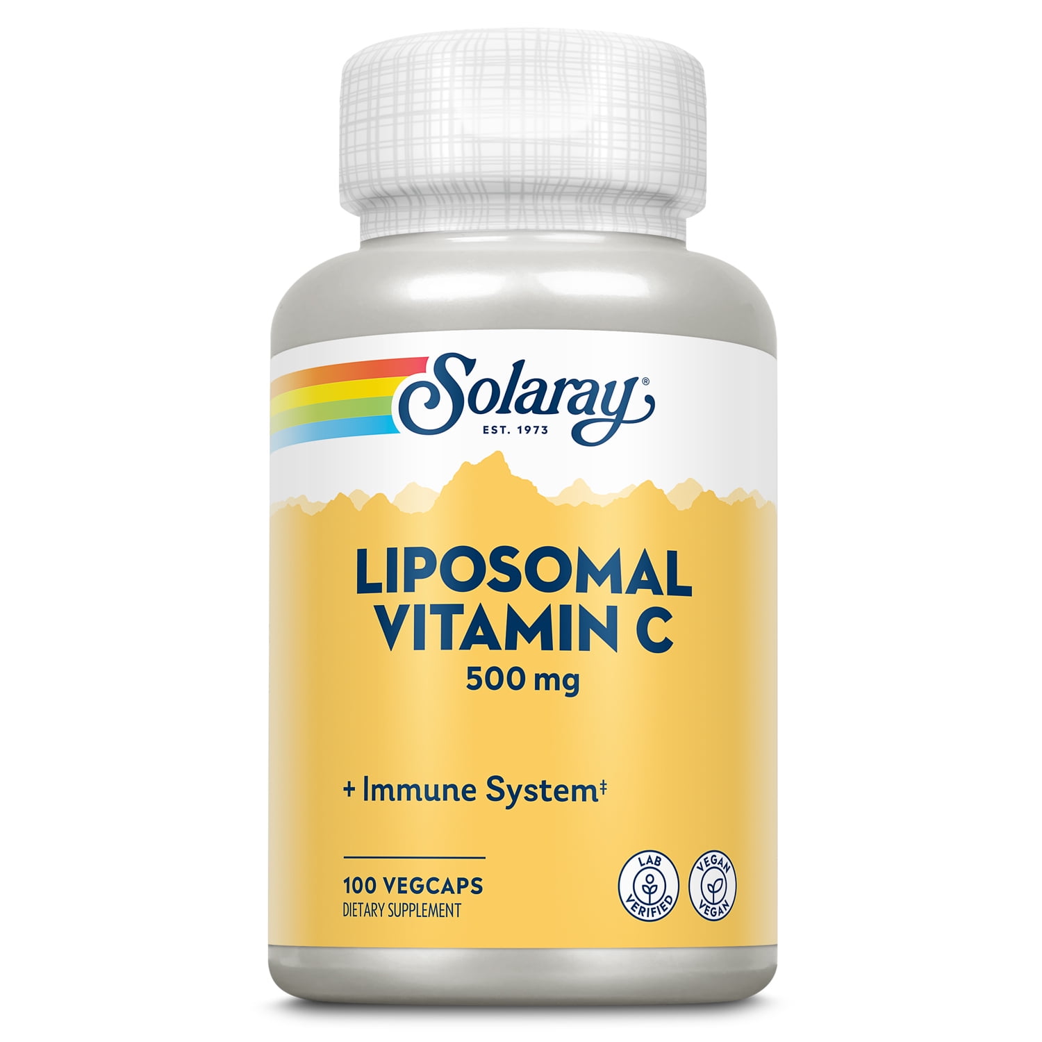 Solaray Liposomal Vitamin C 500mg, Healthy Immune Function, Collagen Synthesis &amp; Antioxidant Support, Vegan, 100 VegCaps