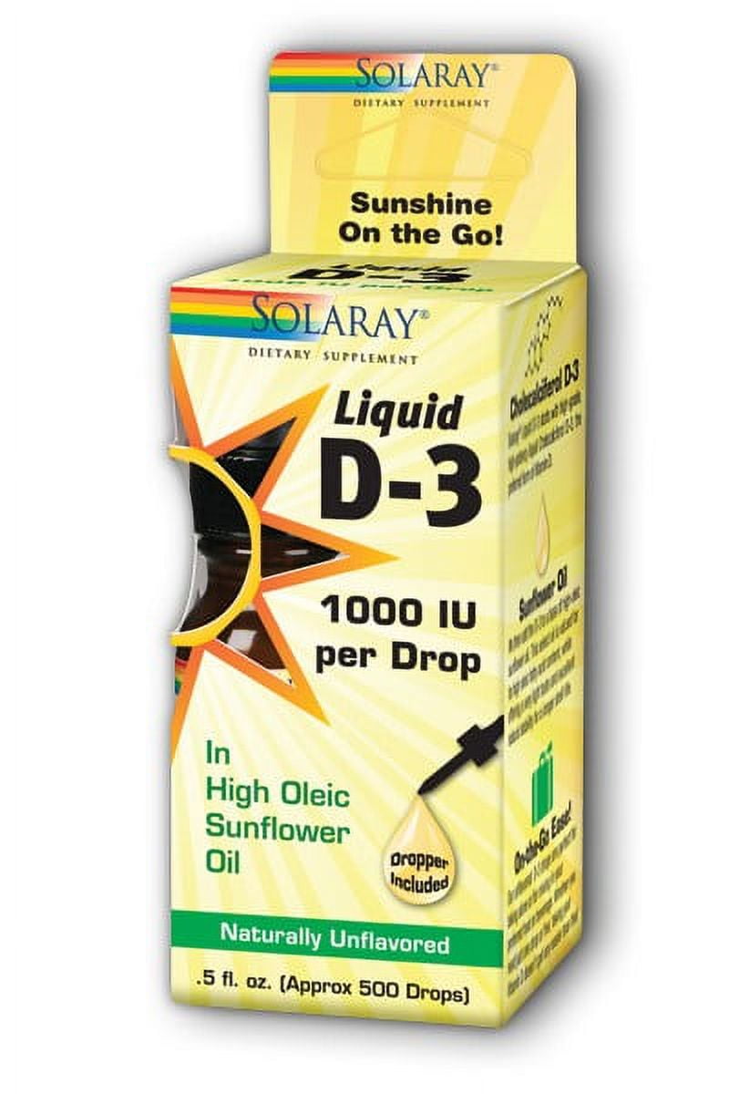 Solaray Liquid D-3 Naturally Unflavored 1000 IU - 0.5 oz