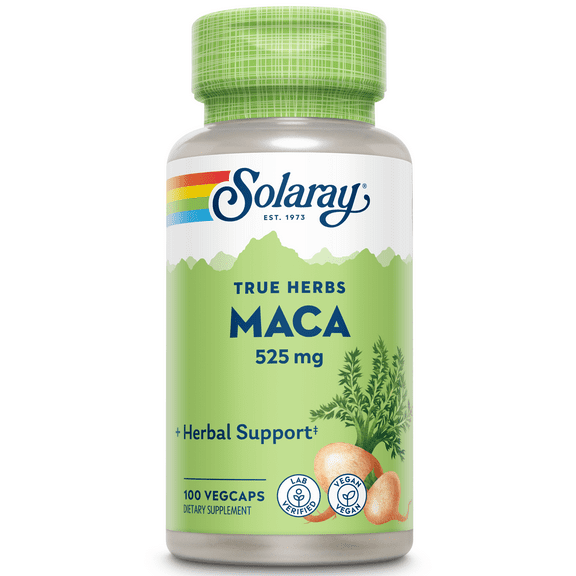 Solaray Maca Root 525 mg | Healthy Balance, Energy, Vitality & Libido Support | Non-GMO, Vegan | 100 VegCaps