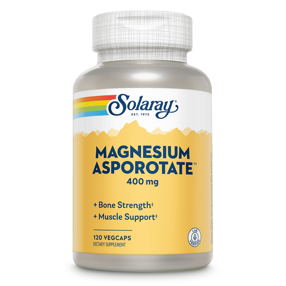 Solaray Magnesium Asporotate 400 mg | Aspartate, Orotate & Citrate Complex | Healthy Heart, Muscle, Nerve & Circulatory Function Support | 120 VegCaps