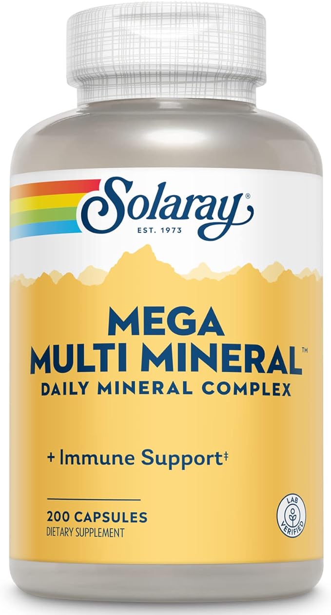 Solaray Mega Multi Mineral, Daily Mineral Complex with Calcium, Iron ...