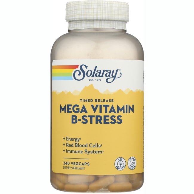 Solaray Mega Vitamin B-Stress, Two-Stage Timed-Release | Specially ...