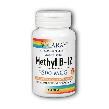 Solaray Methyl B-12 Sugar Free Mango Peach 2500 mcg - 60 Lozenges