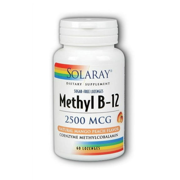 Solaray Methyl B-12 Sugar Free Mango Peach 2500 mcg - 60 Lozenges