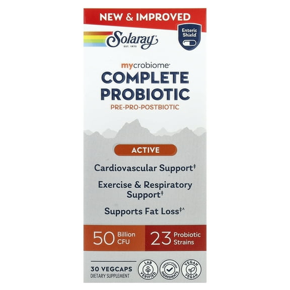 Solaray Mycrobiome, Complete Probiotic, Active, 30 VegCaps