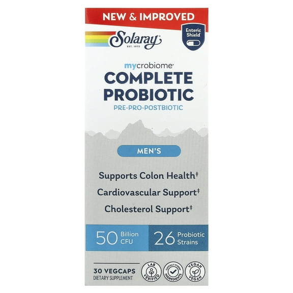 Solaray Mycrobiome, Complete Probiotic, Men's, 30 VegCaps