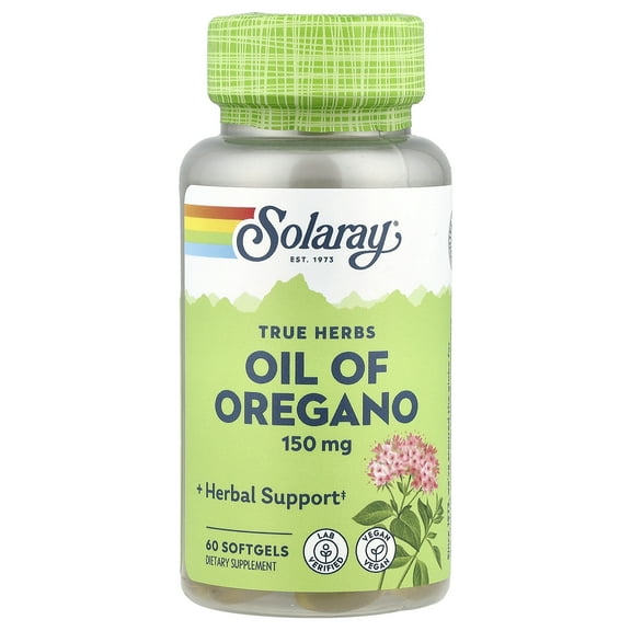 Solaray Oil of Oregano 150 mg | Extra Virgin Olive Oil Base | Whole Aerial | Healthy Immune & Intestinal Flora Support | Vegan & Non-GMO | 60 Softgels
