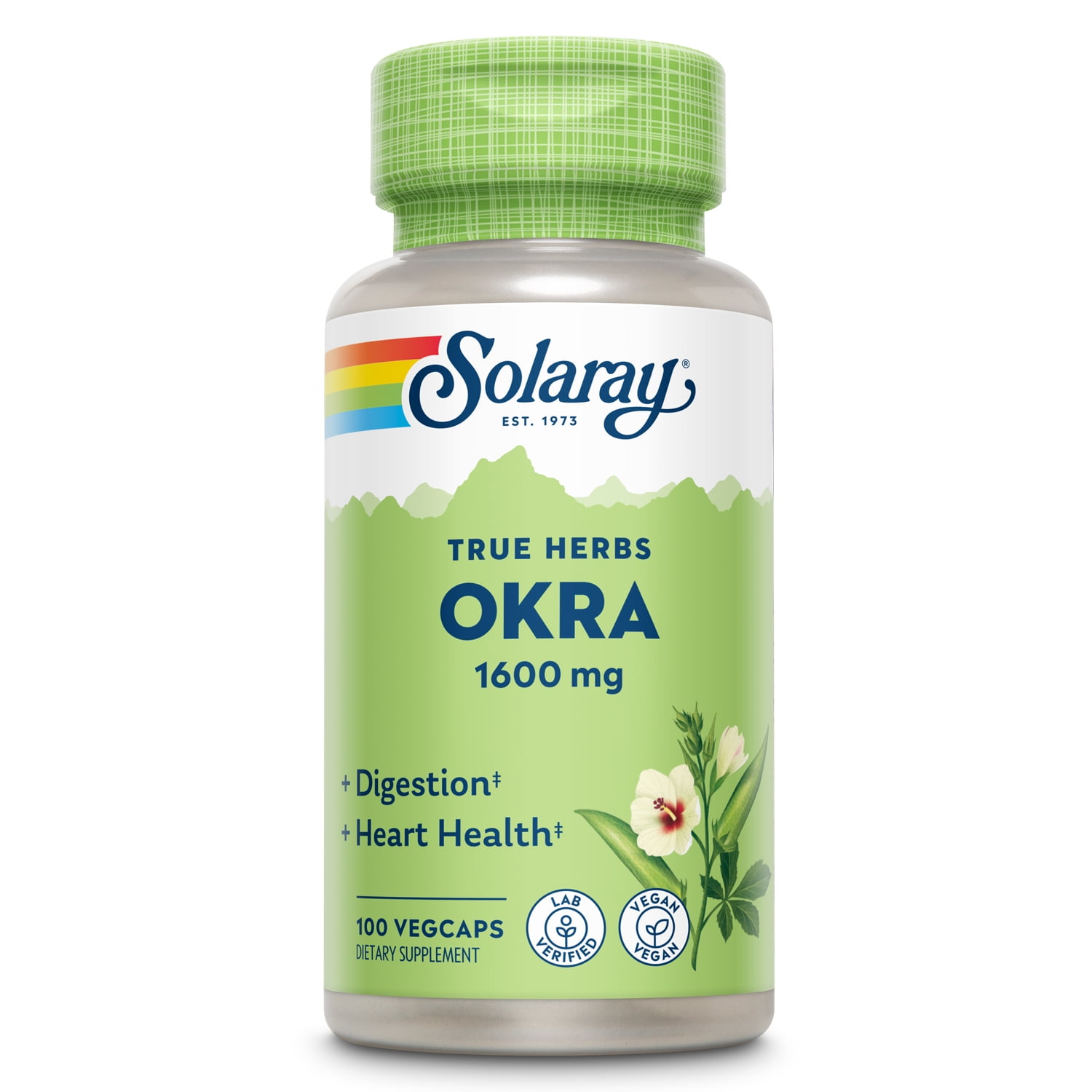 Solaray Okra Fruit 1600 mg, Healthy Digestion, Regularity