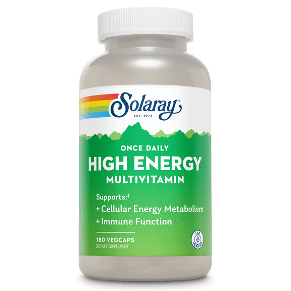 SOLARAY Once Daily High Energy Multivitamin for Women and Men - Energy Supplements - Immune Support w/ Vitamin C, A, D and E, Vitamin B Complex, Trace Minerals, 60-Day Guarantee, 60 Serv, 60 VegCaps (180 Servings, 180 VegCaps)