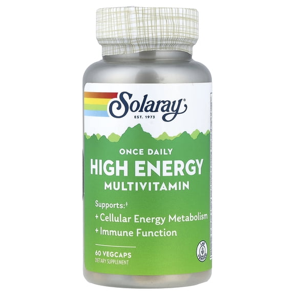 Solaray Once Daily High Energy Multivitamin | Supports Immunity & Energy | Whole Food Base Ingredients | Mens and Womens Multi Vitamin | 60 VegCaps
