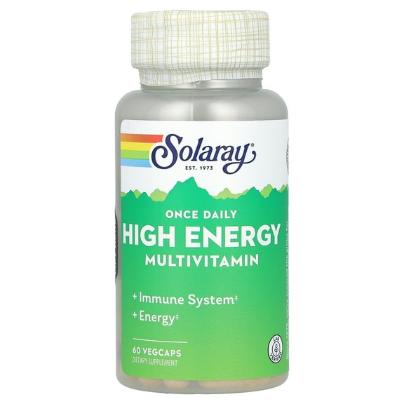 Solaray Once Daily High Energy Multivitamin | Supports Immunity & Energy | Whole Food Base Ingredients | Mens and Womens Multi Vitamin | 60 VegCaps