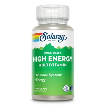 Solaray Once Daily High Energy Multivitamin, w/ No Iron | Complete Multi w/ Whole Food & Herb Base | Non-GMO | 60 VegCaps