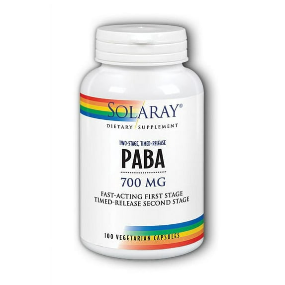 Solaray PABA Two-Stage Time-Release 700 mg - 100 Vegetarian Capsules