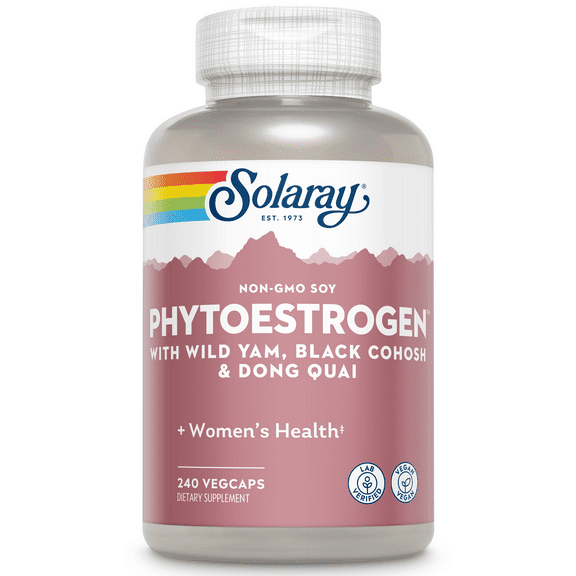 Solaray PhytoEstrogen Menopause Support | with Wild Yam, Black Cohosh, & Dong Quai | 240 VegCaps