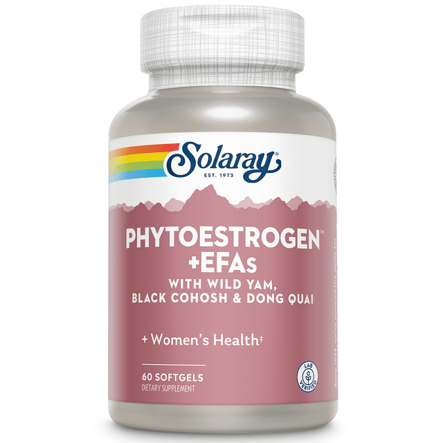 Solaray PhytoEstrogen Plus EFAs Menopause Support Wild Yam, Black Cohosh, Evening Primrose
