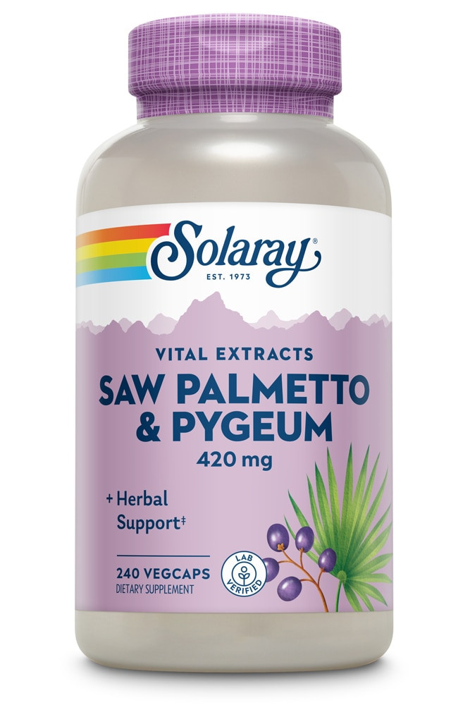 Solaray Pygeum and Saw Palmetto 240 Vegetarian Capsules