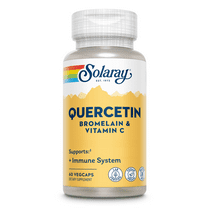SOLARAY Quercetin with Bromelain and Vitamin C - Immune Support Supplement - Antioxidant and Heart Health Complex with Quercetin 500mg and 1235mg Vit C - Vegan, 60-Day Guarantee (60 CT, 20 Serv)