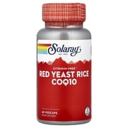 Solaray Red Yeast Rice Plus CoQ-10 | With Niacin for Added Cardiovascular Health Support | Non-Irradiated & No Citrinin | 60 Vegetarian Capsules